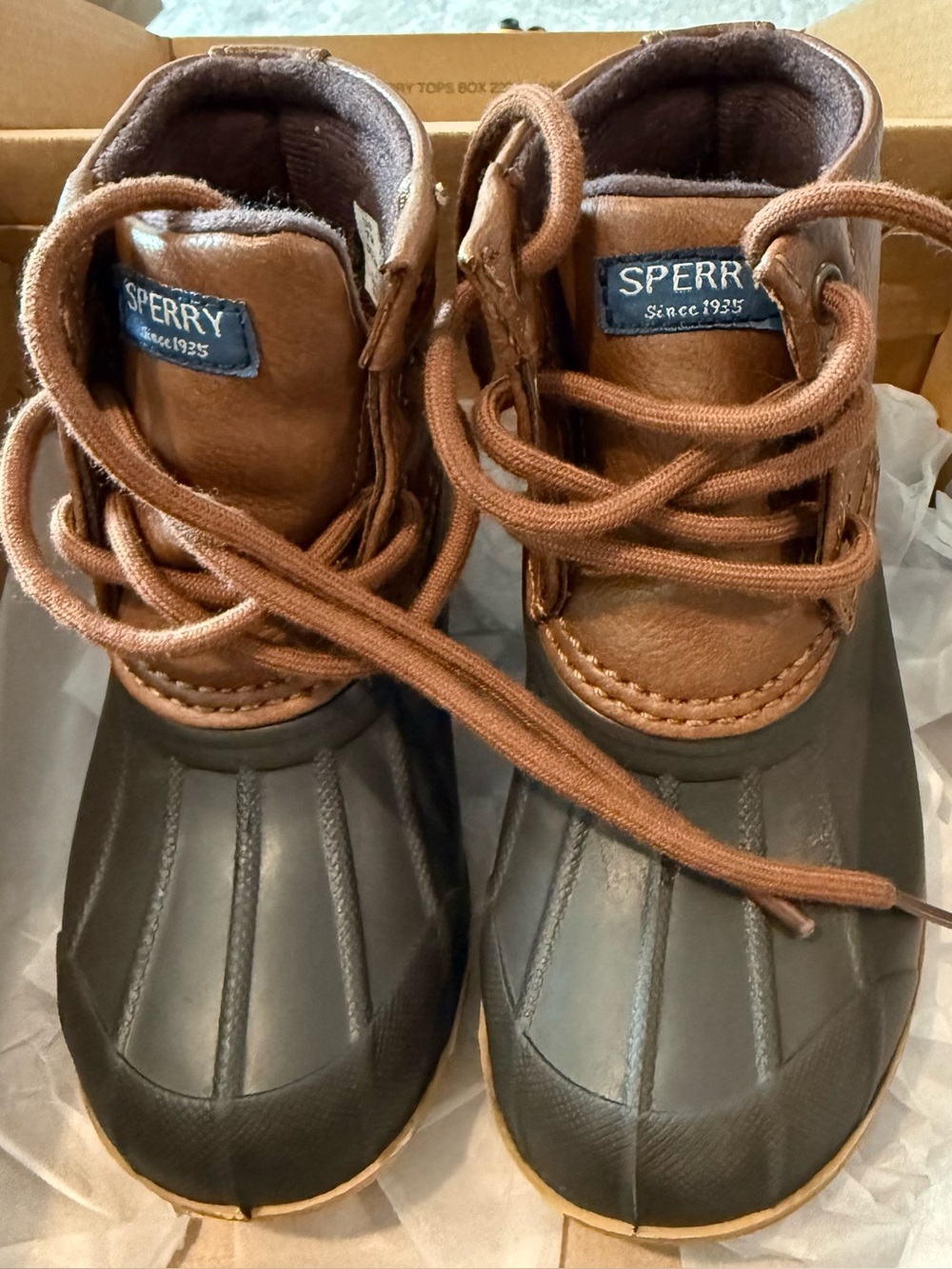 Sperry Kids Brown & Black Waterproof Duck Boots